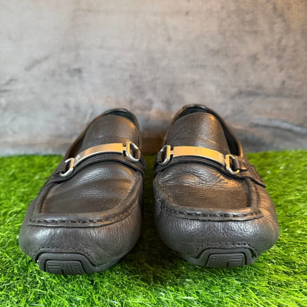 Cole Haan‎ Mens Grant Bit Black Pebbled Leather Driving Loafers C11835 Size 11M